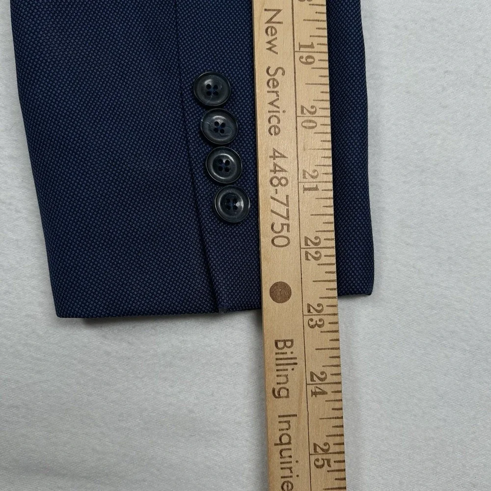 J. Hilburn Blazer Mens Size 38 Blue Vitale Barberis Canonico Italian Pure Wool